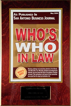 San Antonio Business Journal - Who's Who in Law (Plaque)