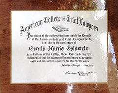 American College of Trial Lawyers = Fellow