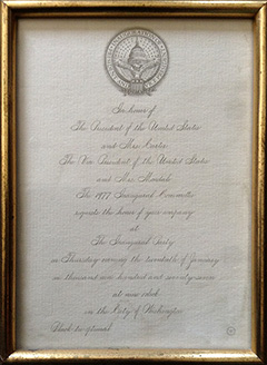 Carter Presidential Inauguration Invite