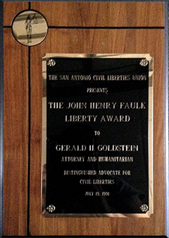 San Antonio Civil Liberties Union - John Henry Faulk Liverty Award