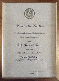 State Bar of Texas - Presidential Citation